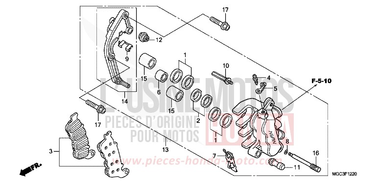 MACHOIRE DE FREIN AVANT G. (CB1100A) de CB1100 ABS GRAPHITE BLACK (NHB01) 2013